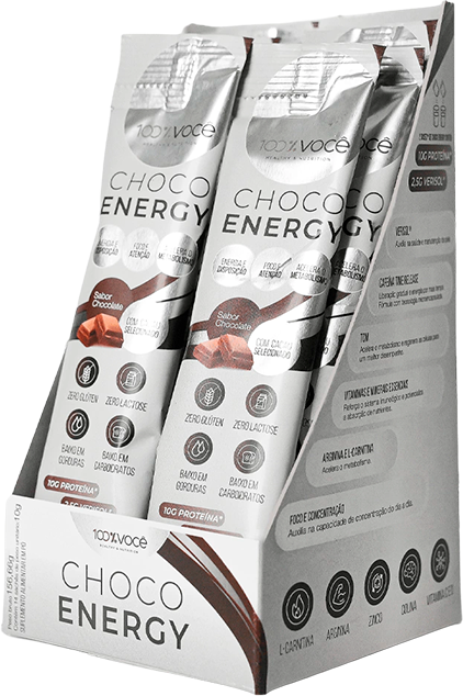 CHOCO ENERGY CHOCOLATE - CAIXA COM 14 SACHÊS DE 10G