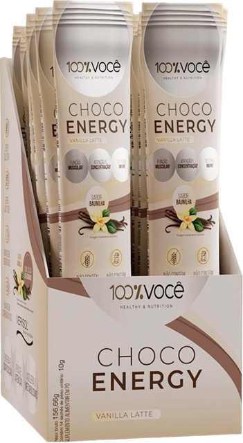 CHOCO ENERGY VANILLA - CAIXA COM 14 SACHÊS DE 10G